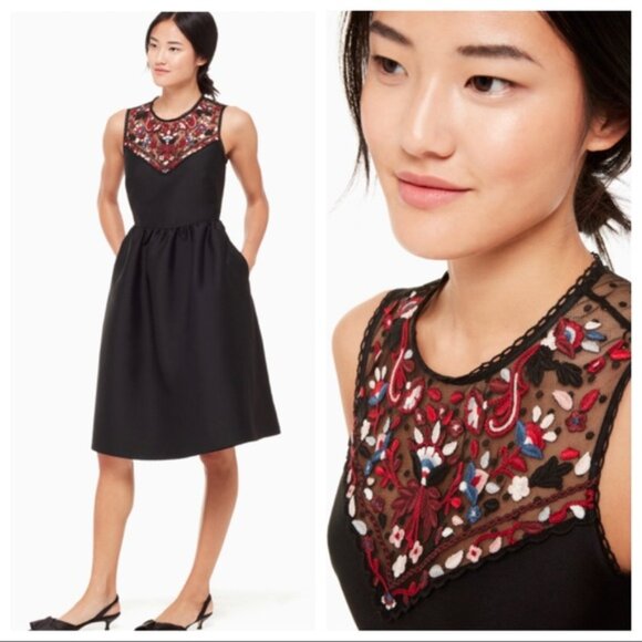 Dresses & Skirts - Kate Spade embroidered mikado dress